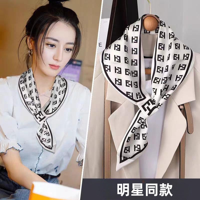 European Classy Silk Scarf For Women Classy Matchinging Shirt Korean Summer Thin Small Scarf - Image 3